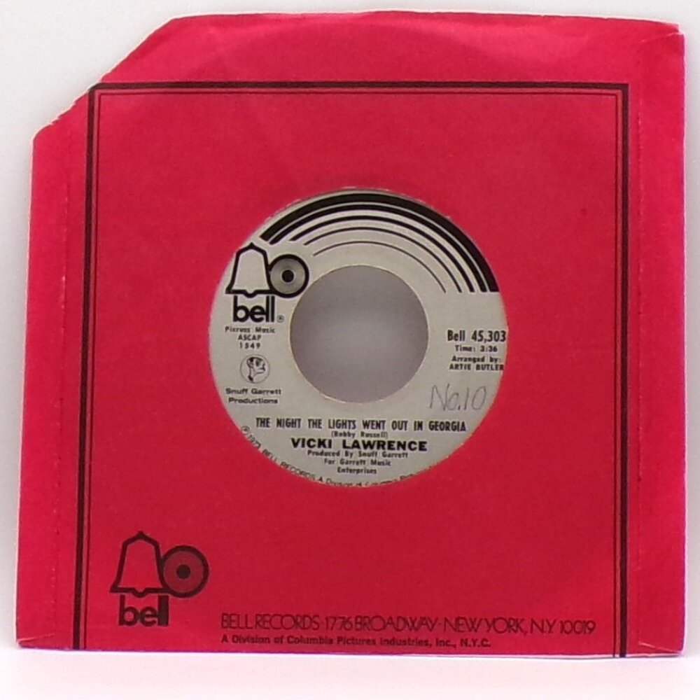 The Night the Lights Went Out in Georgia/Dime A Dance by Vicki Lawrence 45